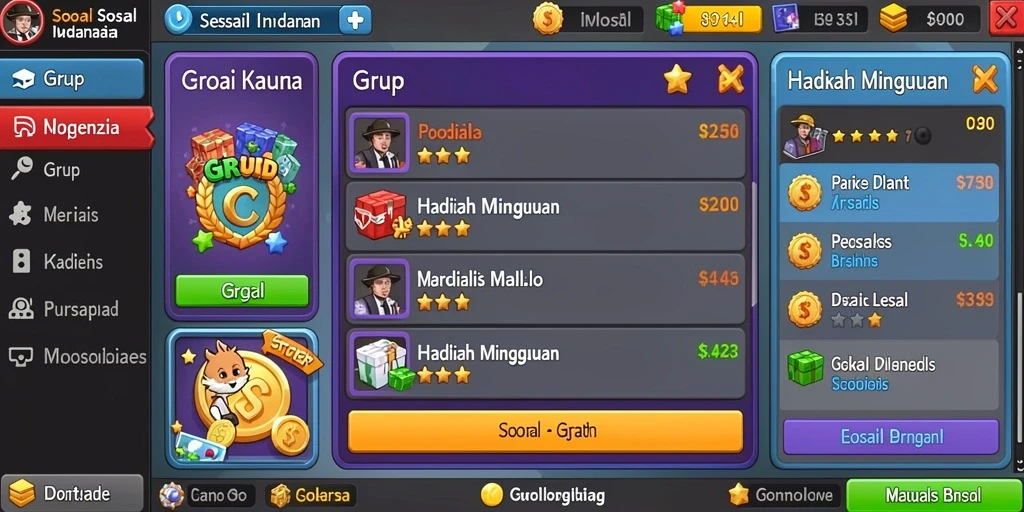 Screenshot menampilkan pilihan olahraga yang tersedia dalam game.